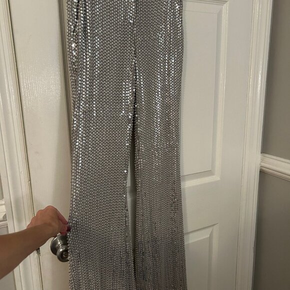 Ramy Brook Olivian Sequin Pants Silver- Size 0 - Picture 6 of 6